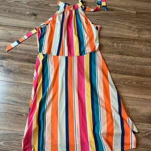 Vibrant Striped Maxi Dress
